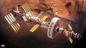 SpaceX Mars orbital station by Encho Enchev